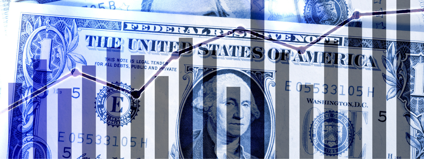 Dollar bills with stats overlay