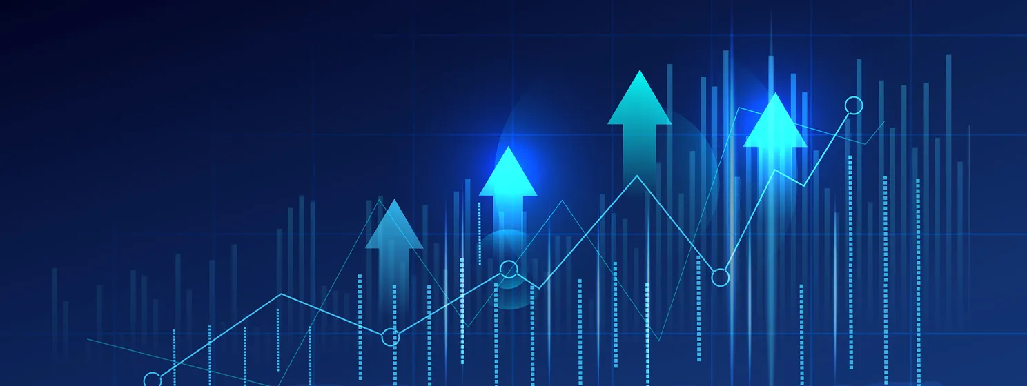 Business candle stick graph chart