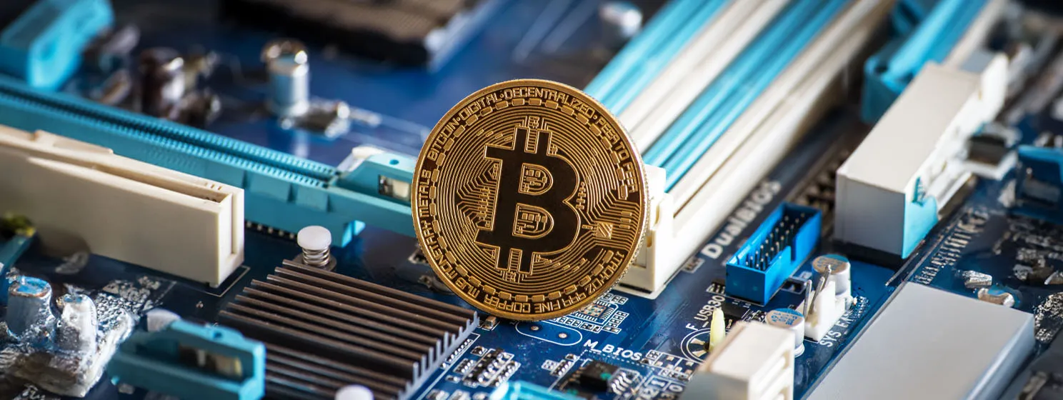 Bitcoin logo bussines of cryptocurrency background