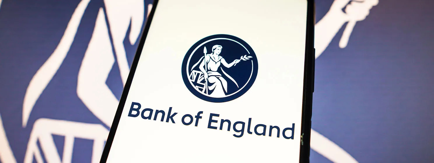 Bank of England logo app on mobile