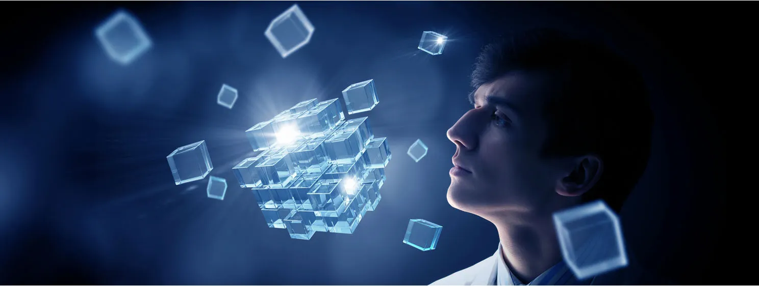 Innovative technologies adoption - blockchain concept banner
