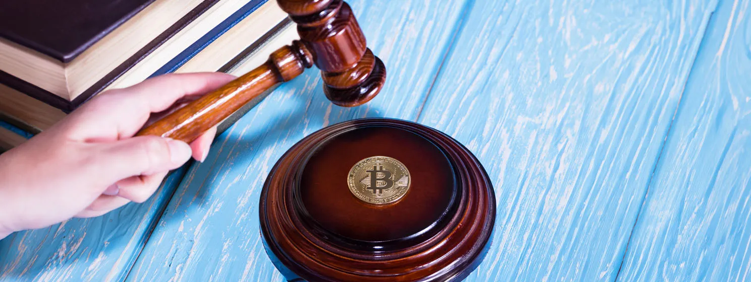 udges hammer and bitcoin gold coin
