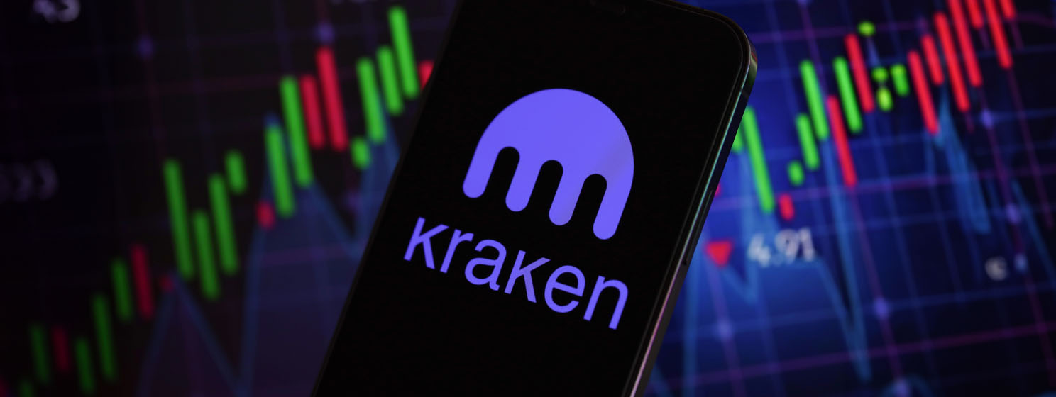 Kraken logo app on mobile phone