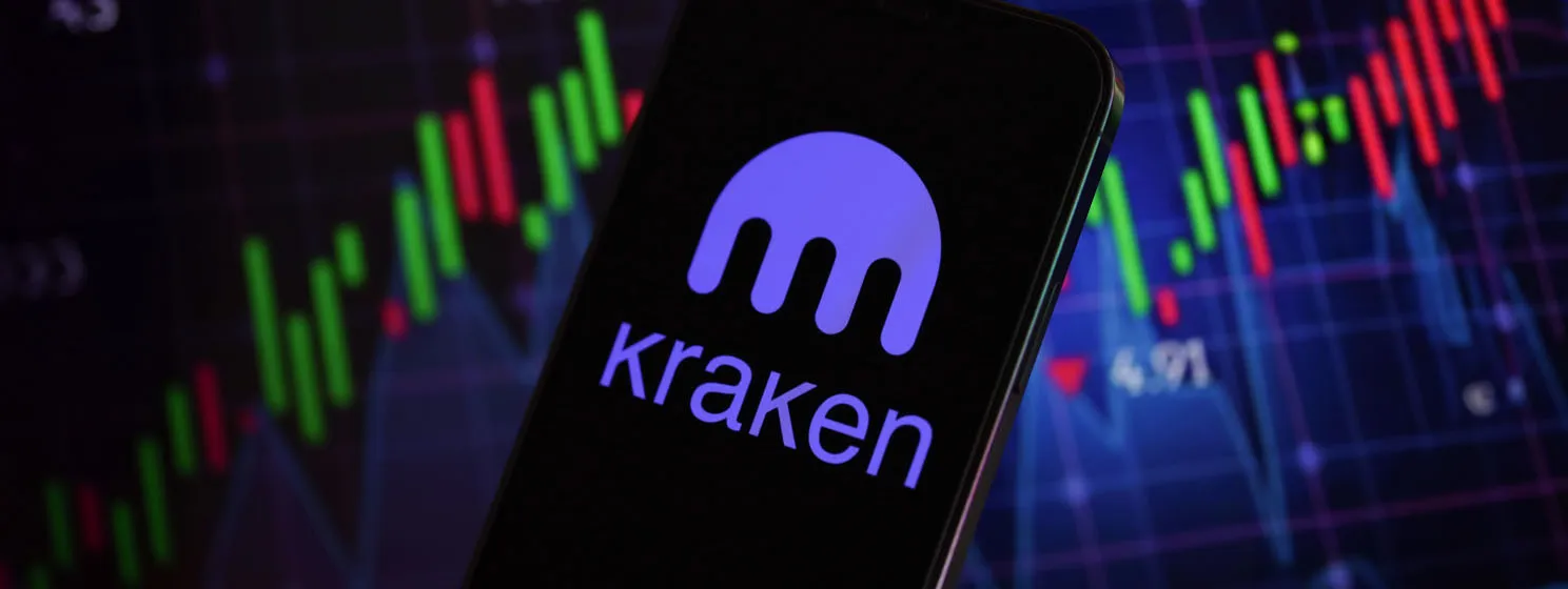 Kraken logo app on mobile phone