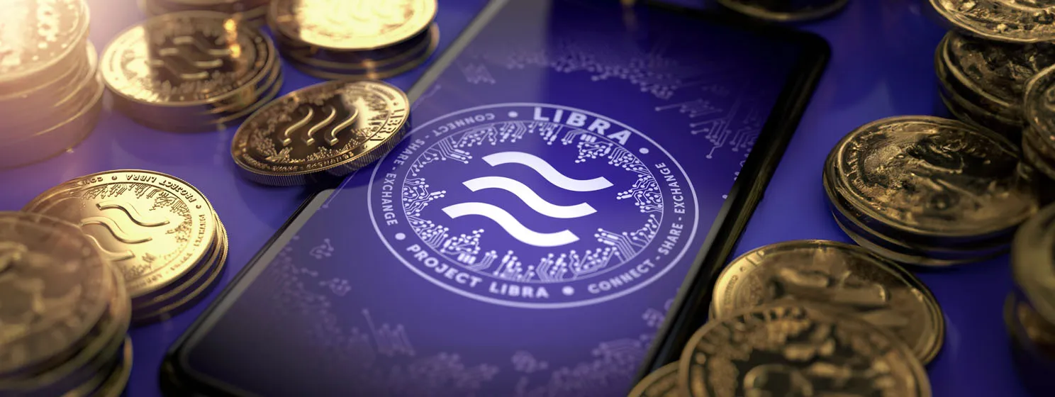 $LIBRA on mobile phones surround with $LIBRA coins
