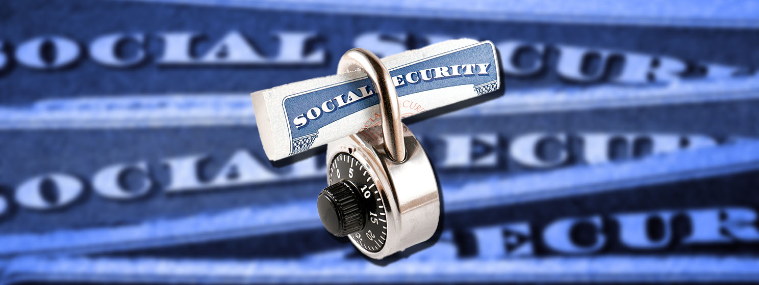 Soical Security Number cybersecurity theft concept banner