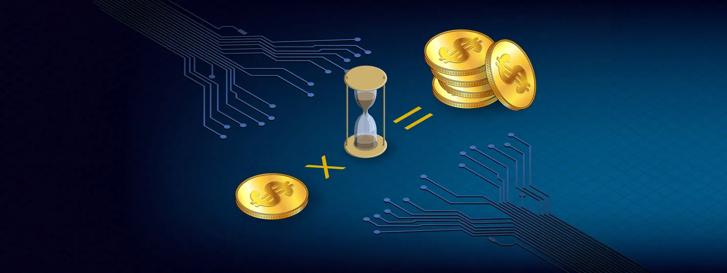 concept of earning coins during staking time with BTC coins