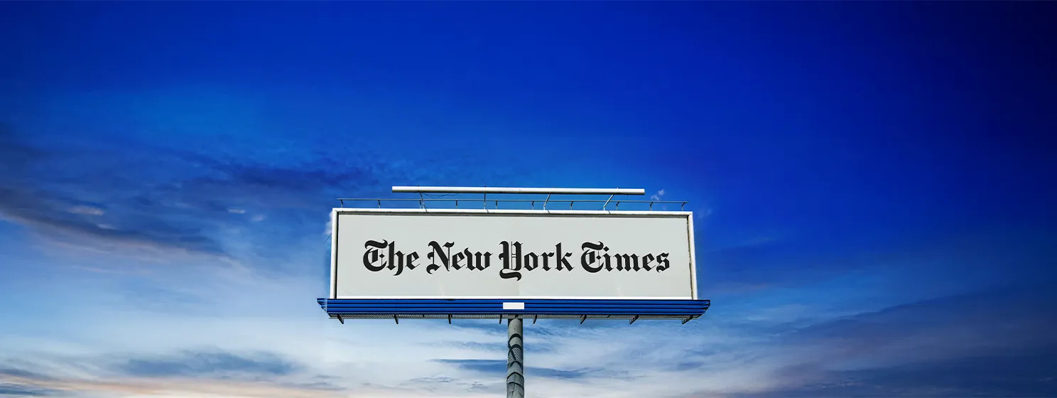 Advertisement billboard of The New York Times