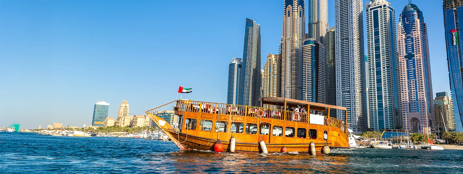 Dhow Cruise in Dubai Marina.
