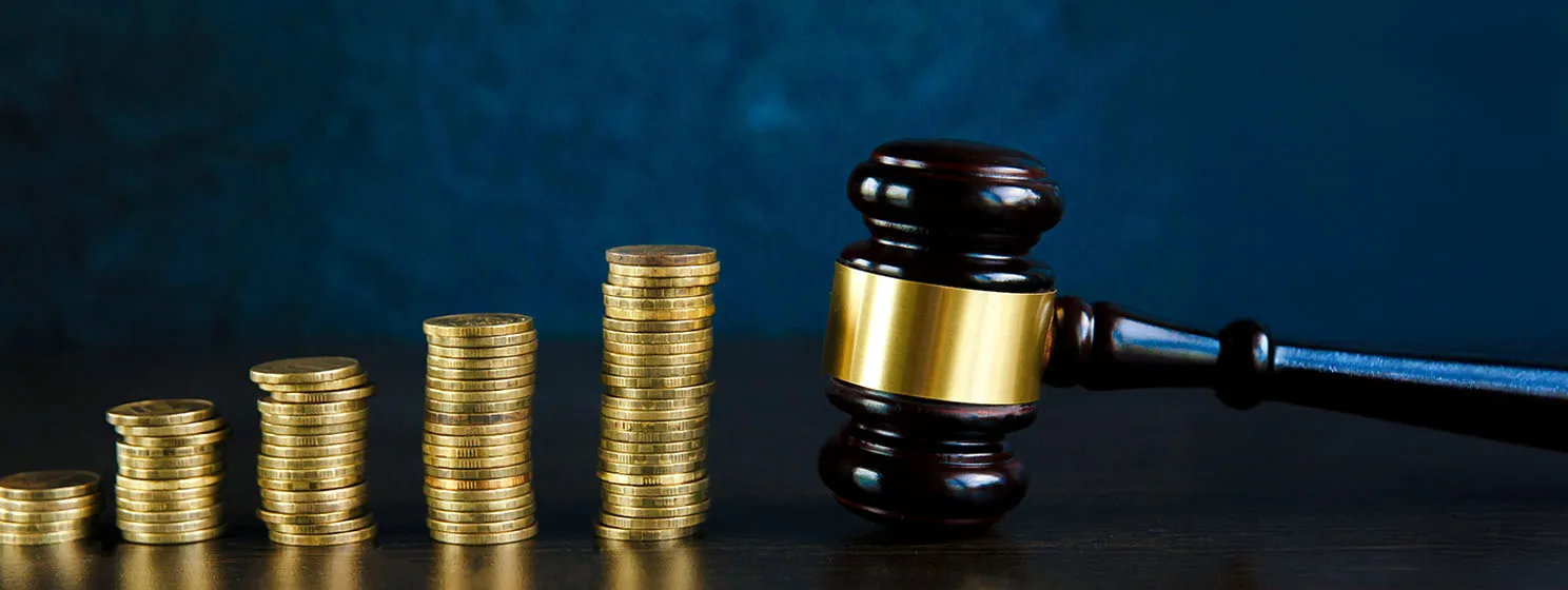 NFT Non Fungible Token Digital Crypto Currency Law Lawyer Regulation With Judge Hammer.