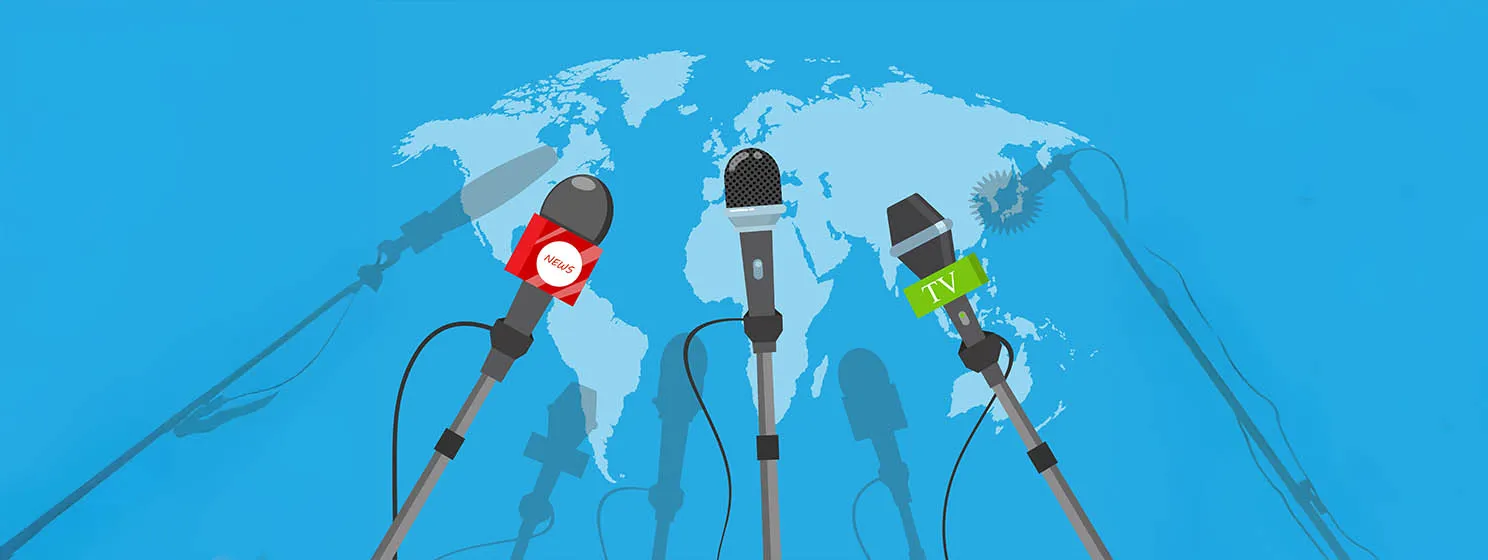 Vector illustration. Hot news, mass media concept.