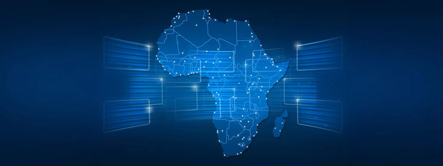 Africa tech map concept banner