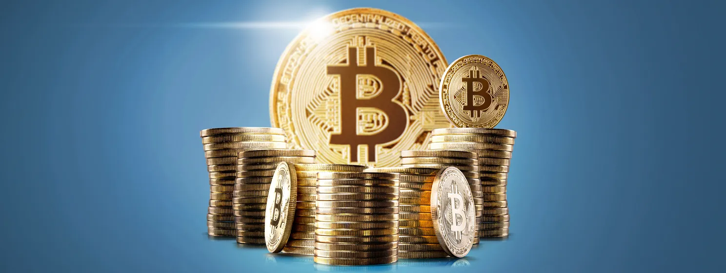 Bitcoin mining virtual cryptocurrency concept