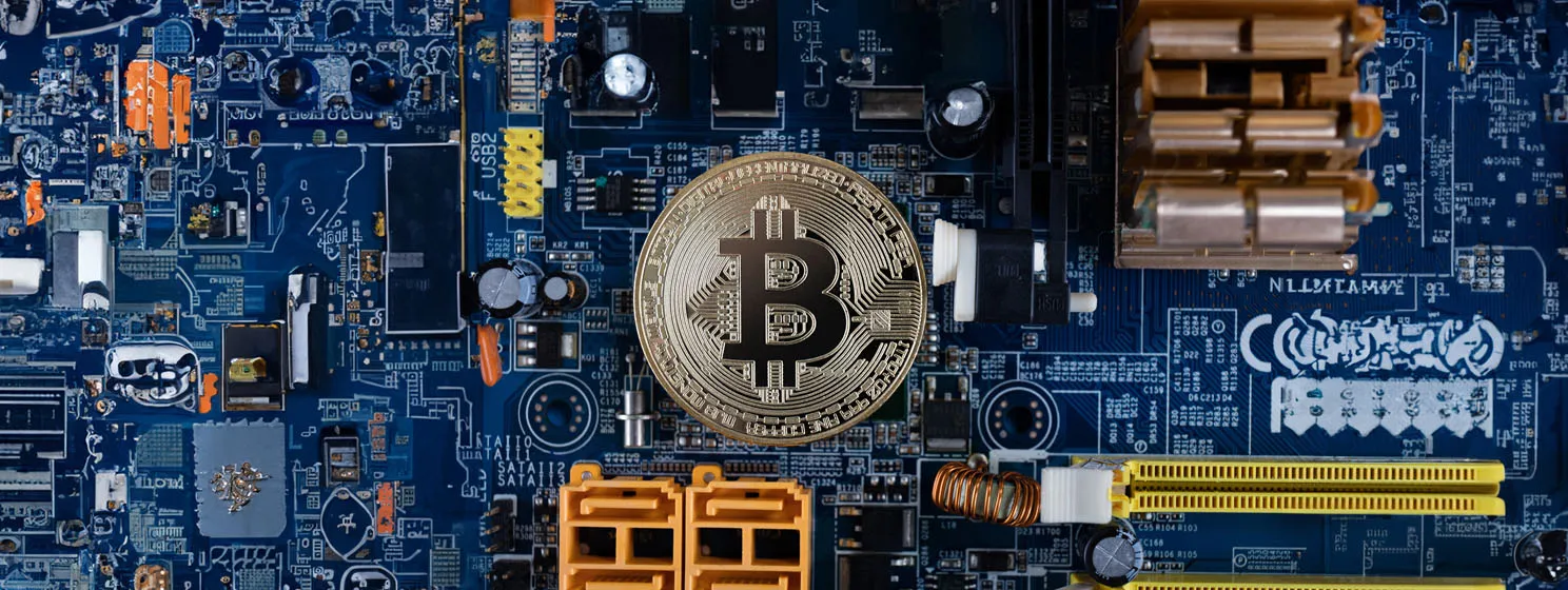 Bitcoin mining concept banner