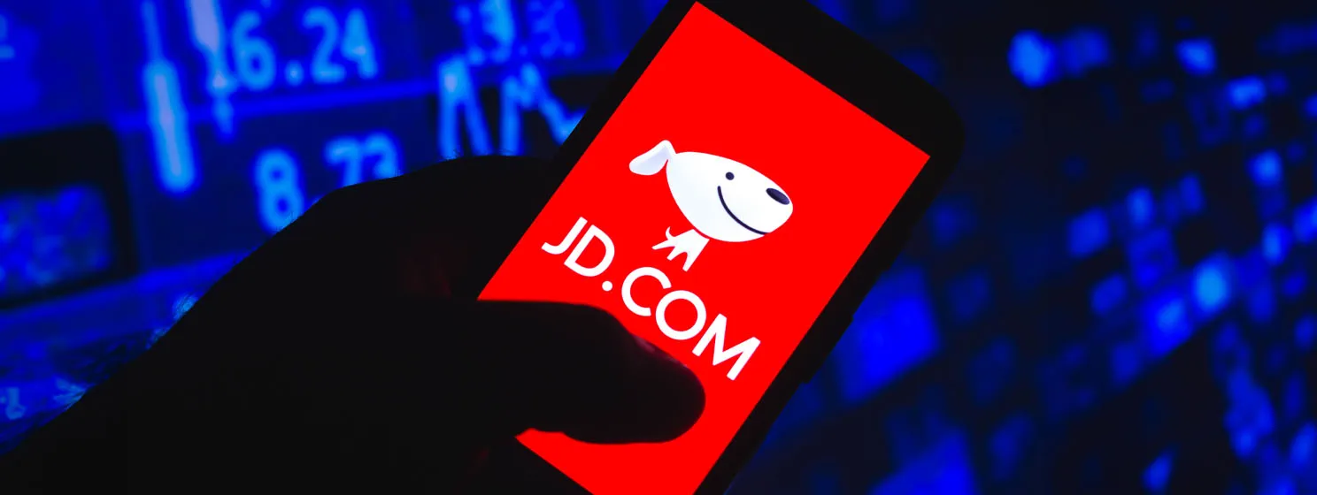 JD.com on a mobile phone
