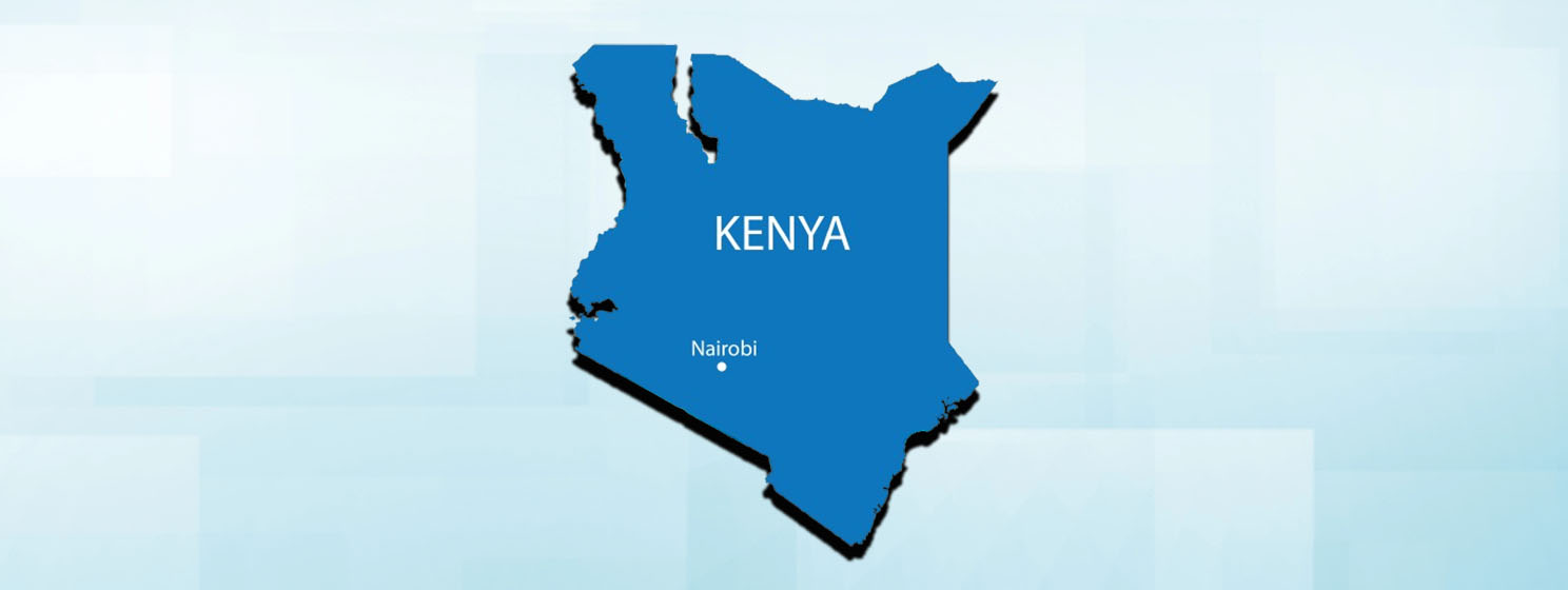 Kenya map blue illustration