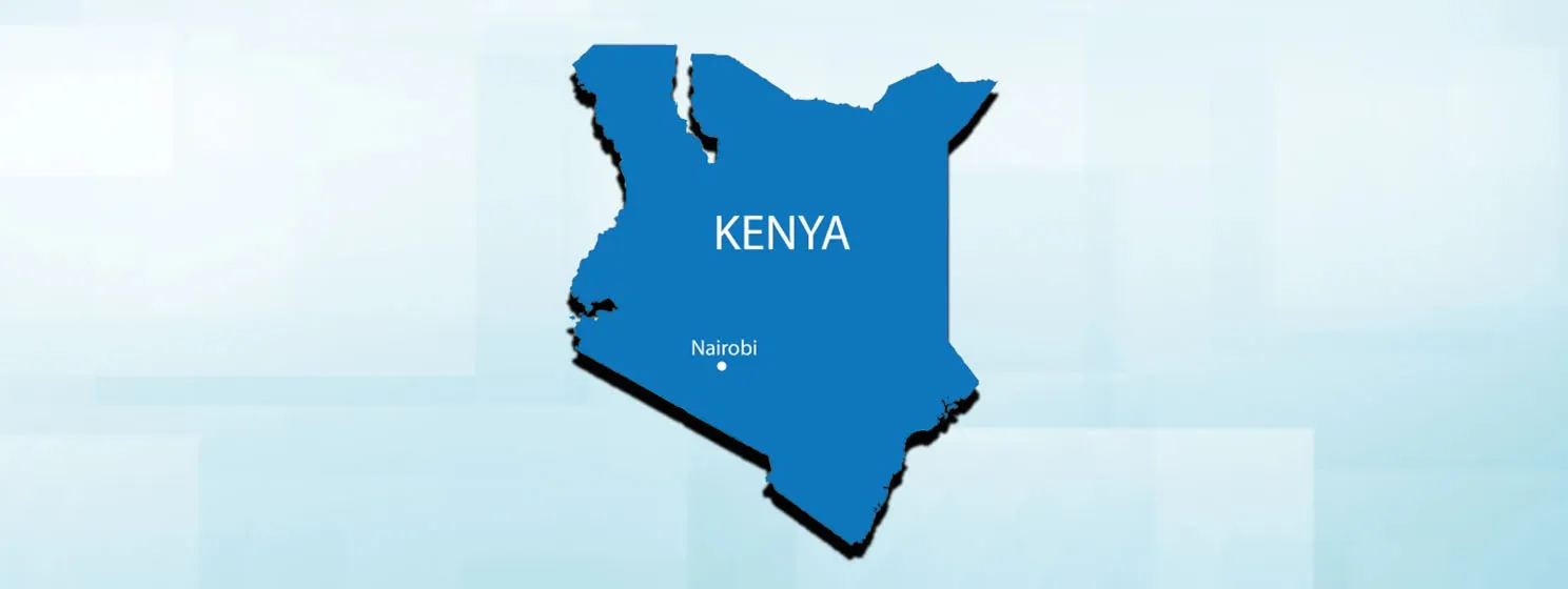 Kenya map blue illustration