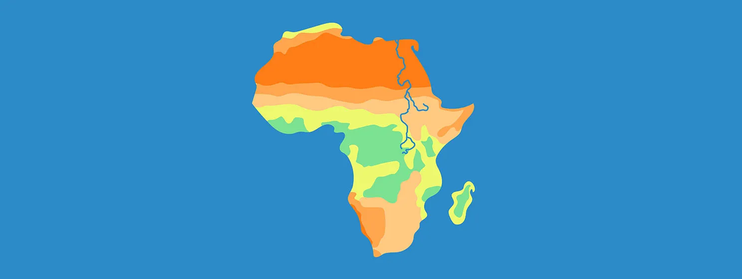 Colorful map of Africa, vector illustration