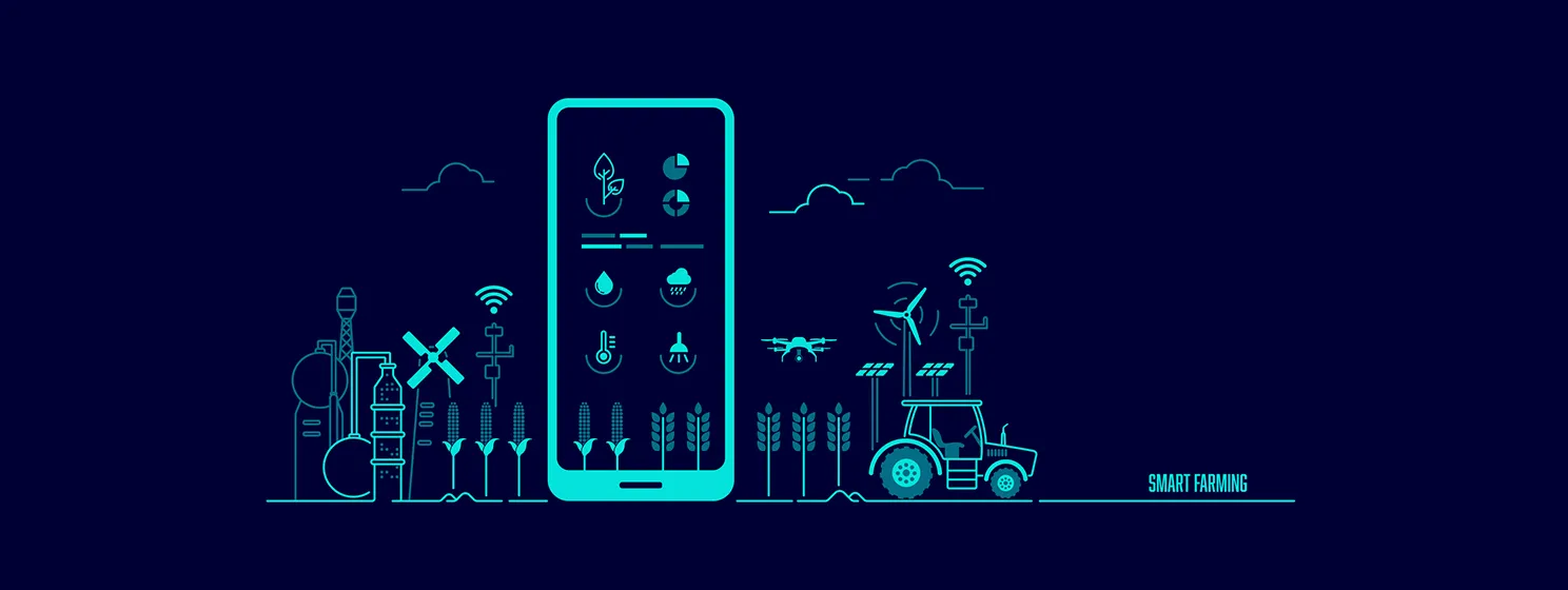 Concept of smart farming or agritech