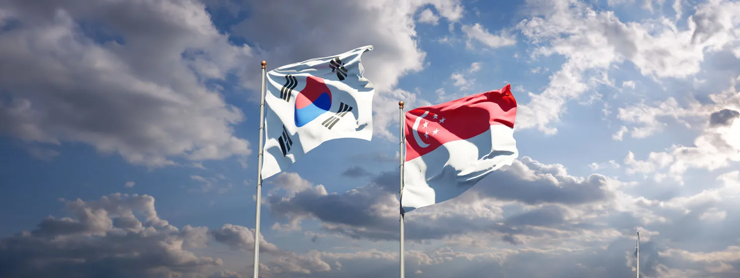 South Korea and Singapore flags