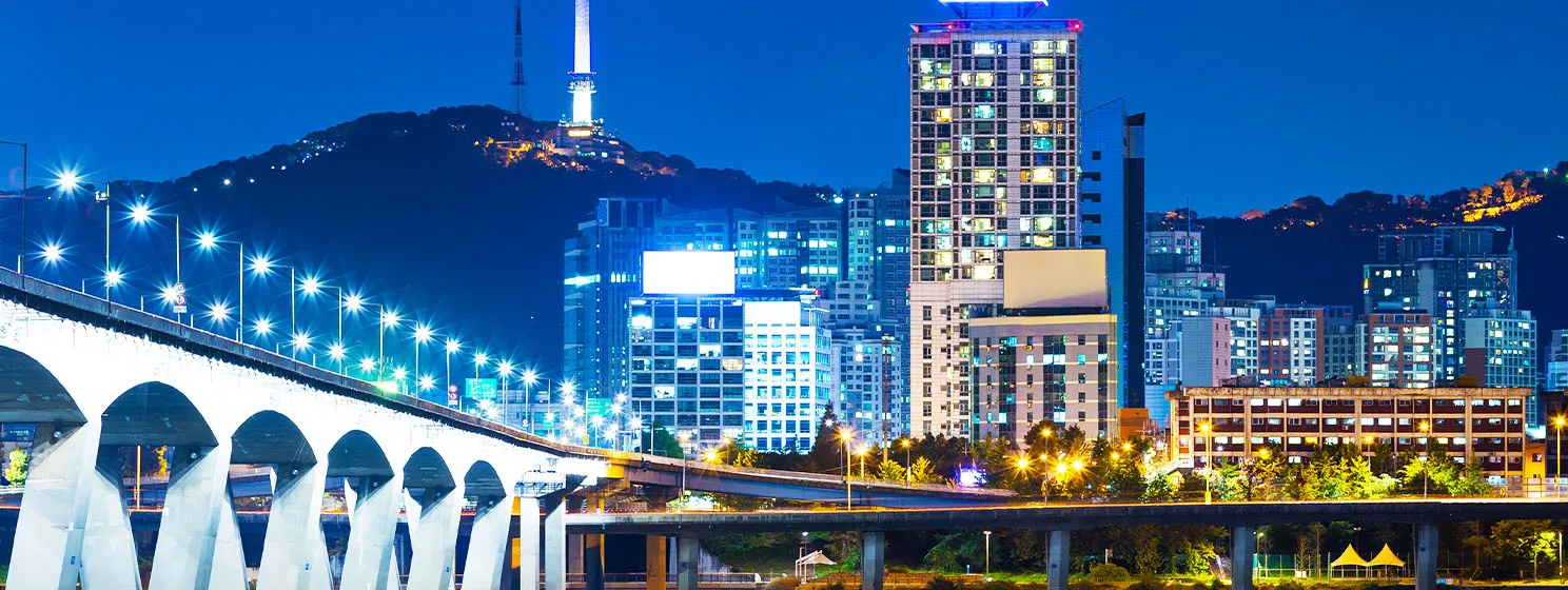 Han River and Bridge in Seoul, South Korea