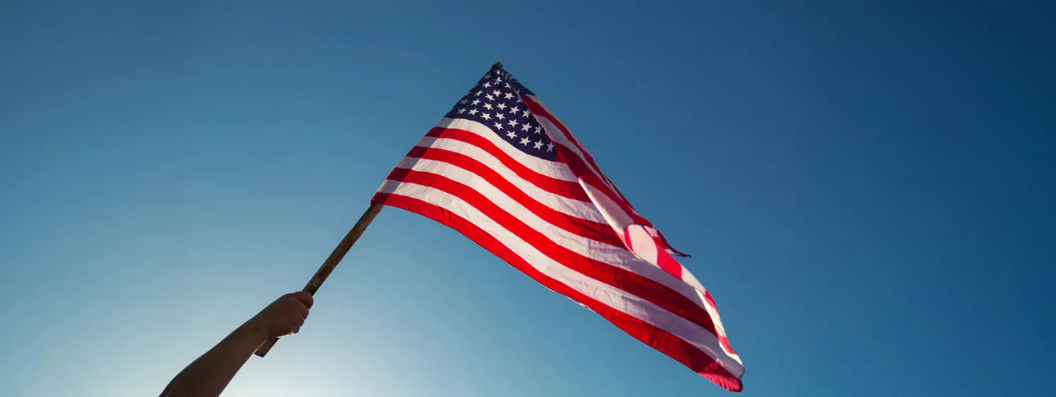 Waving US flag