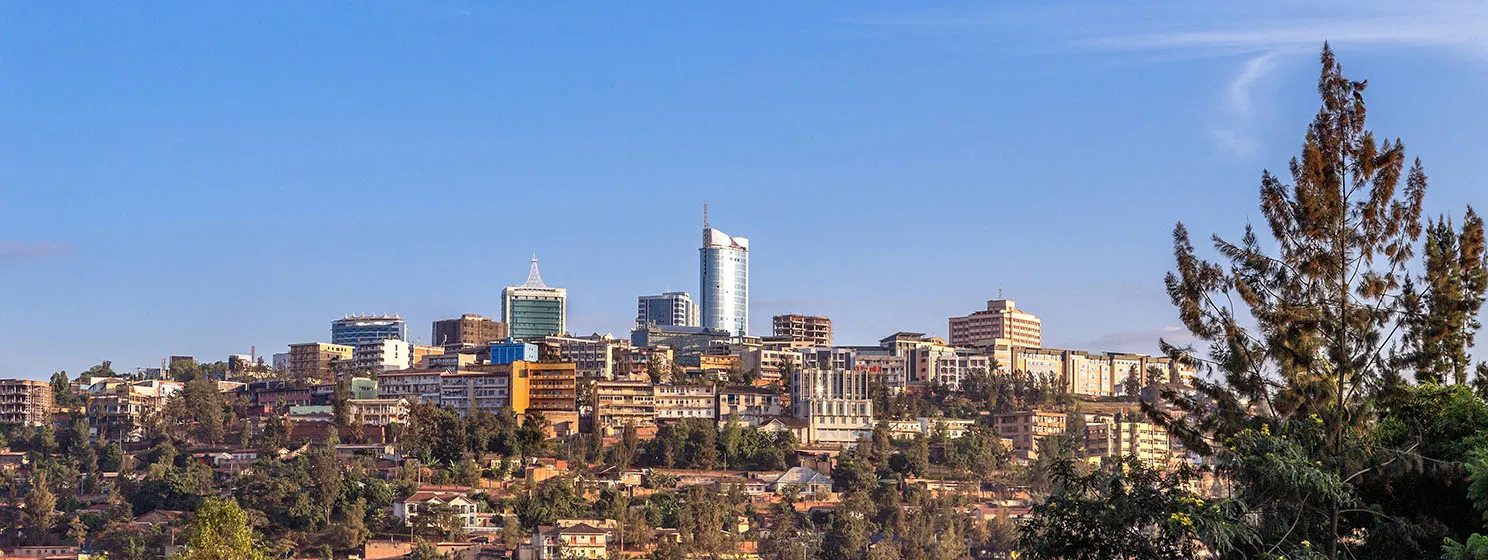 Rwandan capital downtown ladscape.