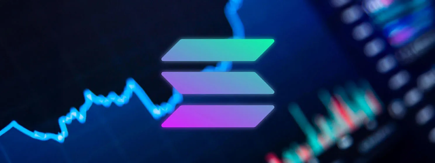 Solana SOL Cryptocurrency. Solana coin growth chart on the exchange, chart.