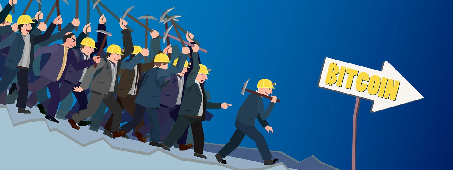 Conceptual business illustration bitcoins