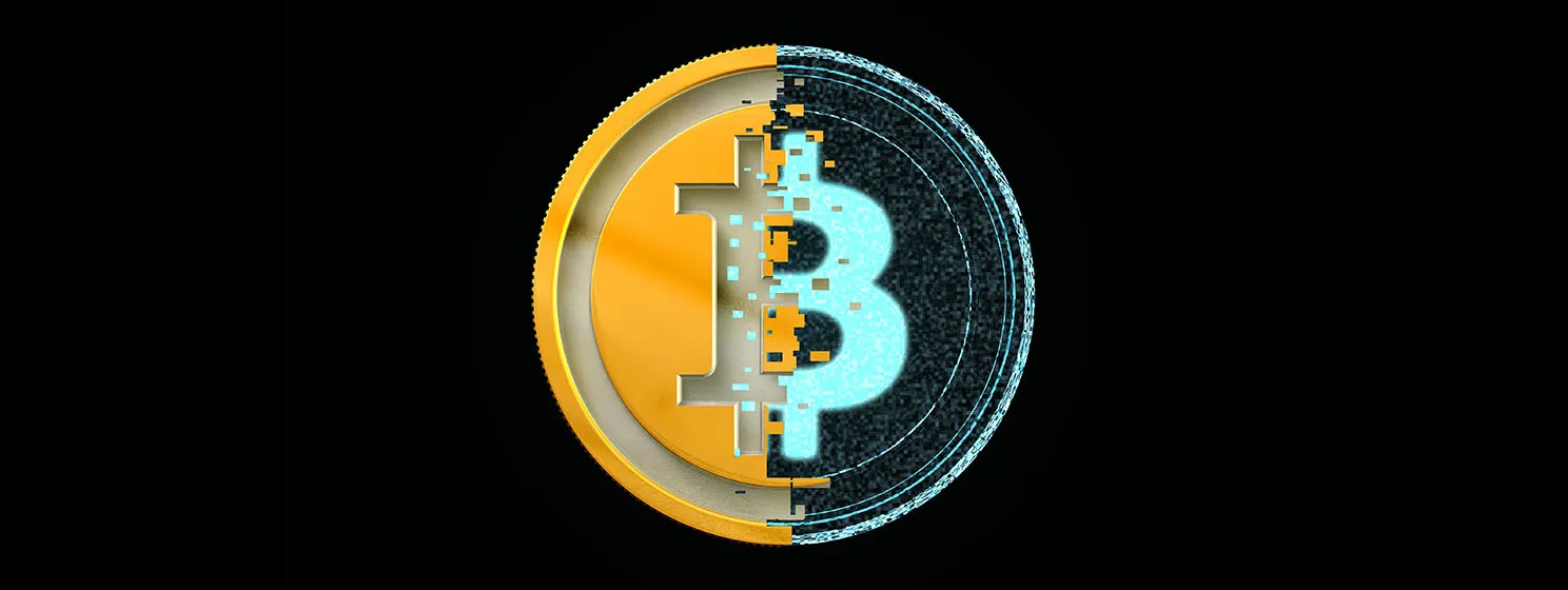 Bitcoin Metal And Digital Concept