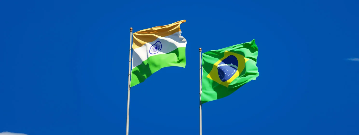 India and Brazil flags