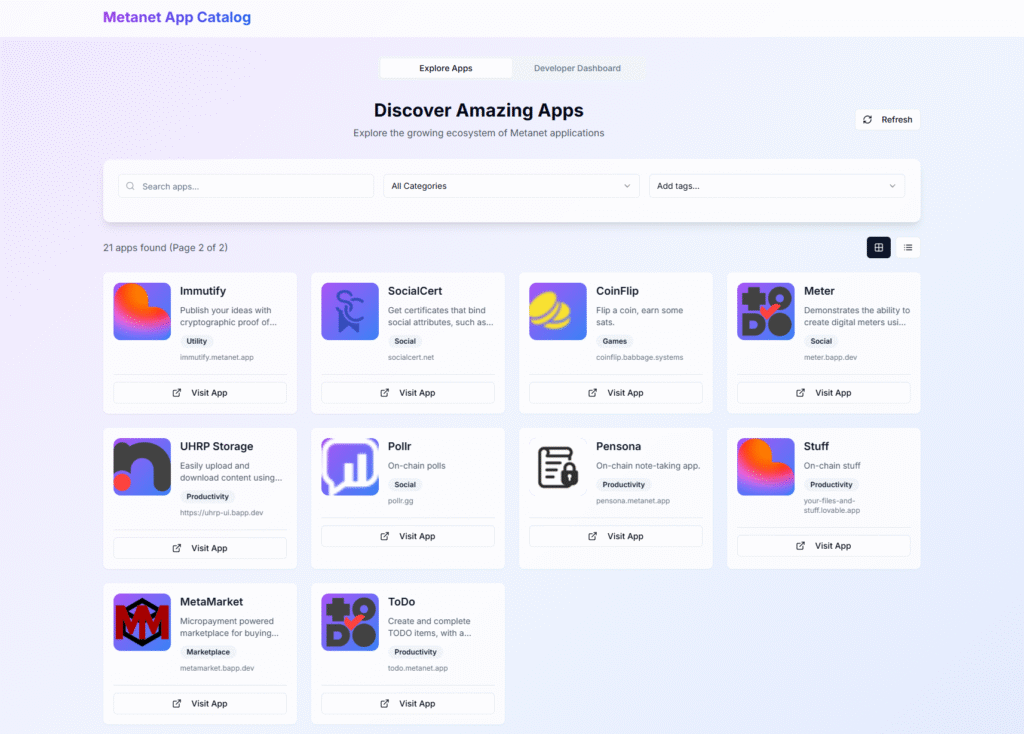 Metanet App Catalog