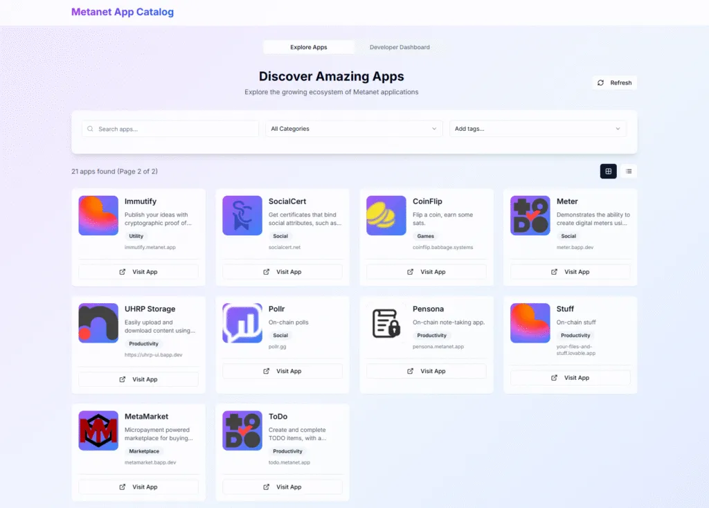 Metanet App Catalog