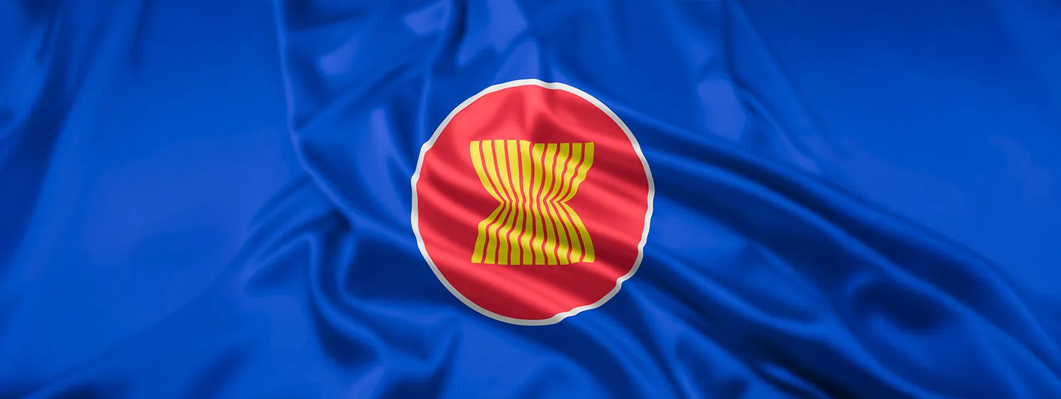 The Flag of The Association of South East Asian Nations with a Ripple Effect