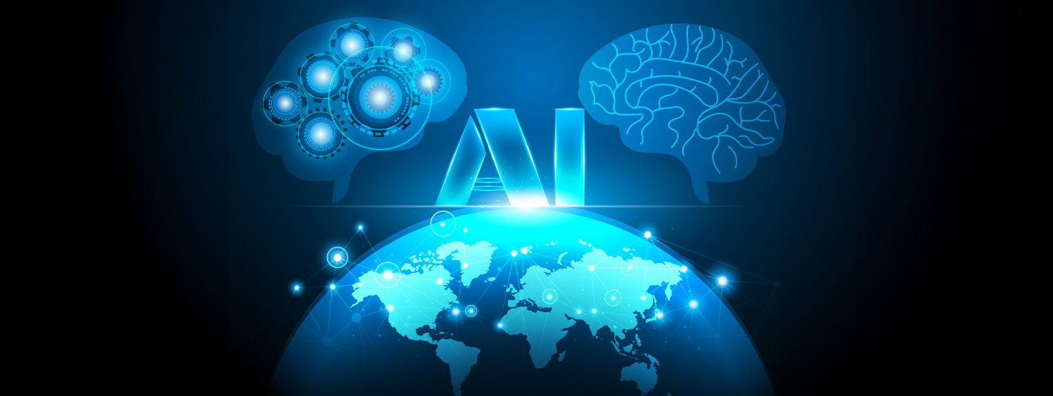 AI mind and human mind global concept