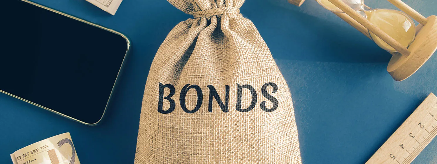 Money bag with the word 'Bonds'