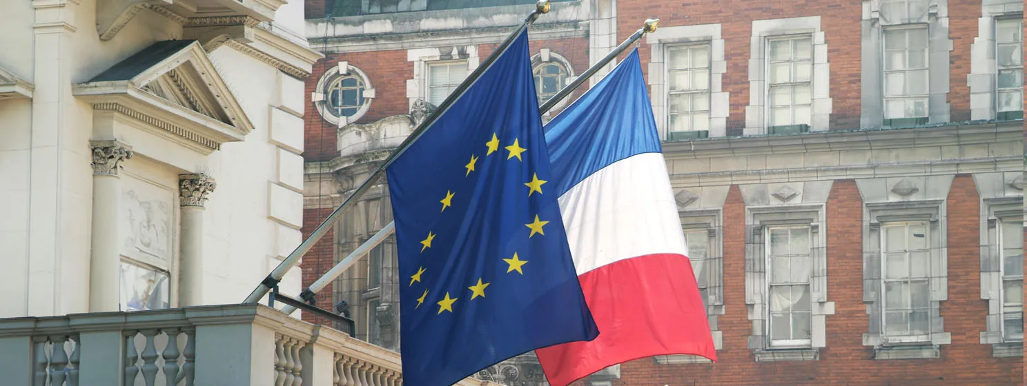 Flags of EU and France