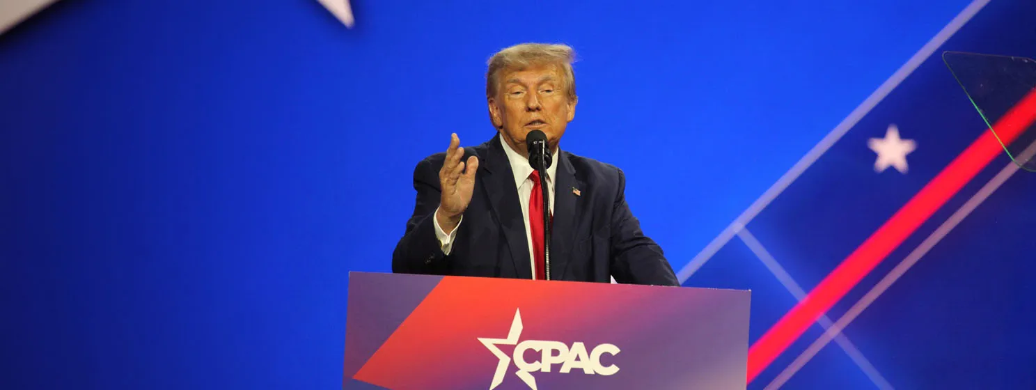 President of USA, Donald J. Trump at the CPAC convention Protecting America Now