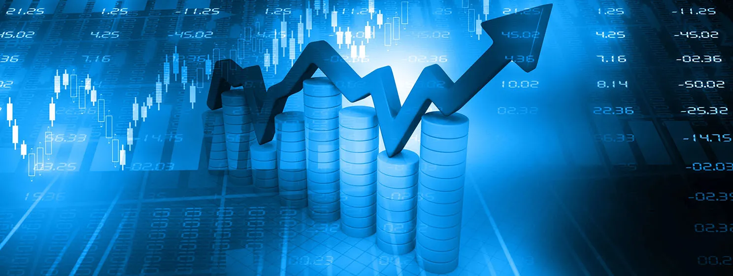 Stock market graph concept banner