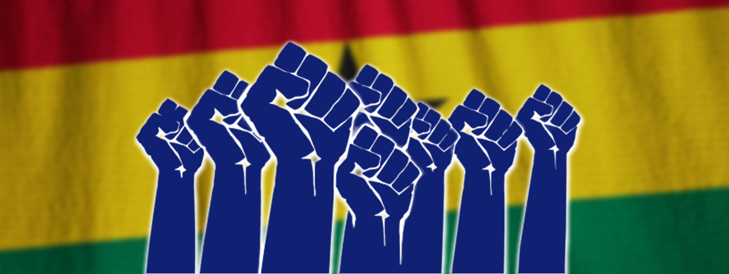 blue fists over west africa flag