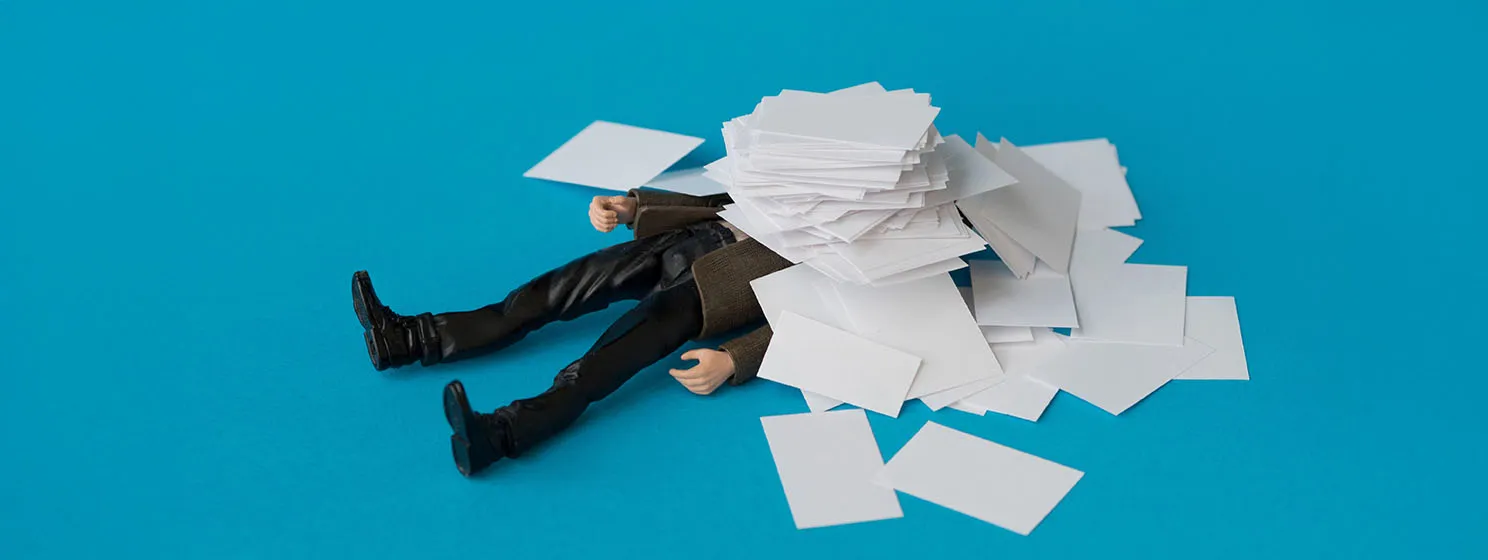 Concept, people swamped with paperwork.