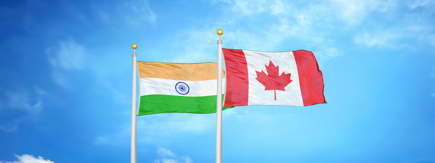 India and Canada flags