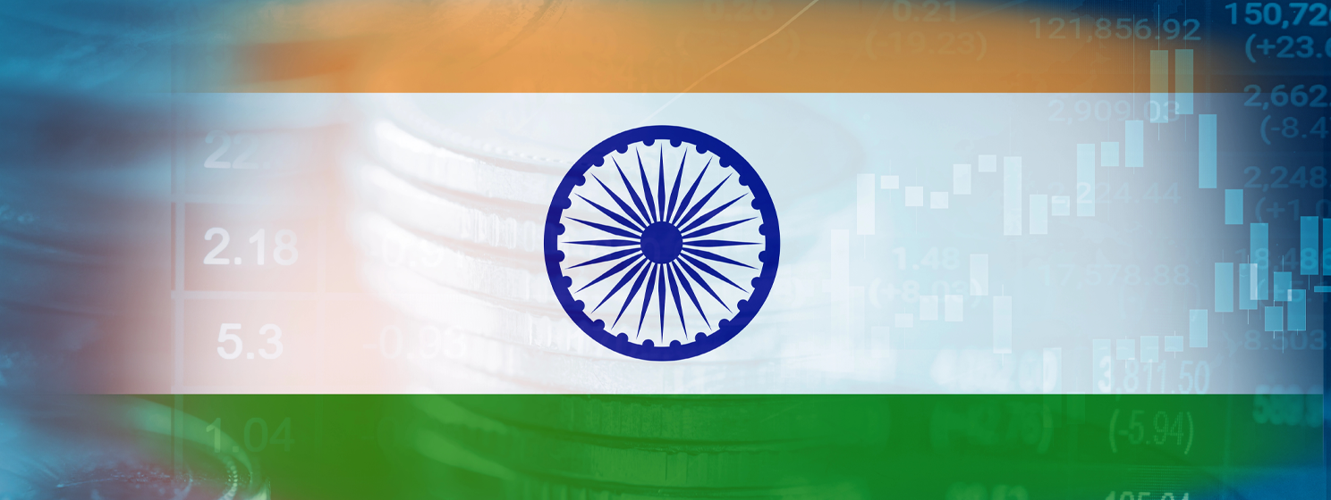India flag or Forex for analyze profit finance business