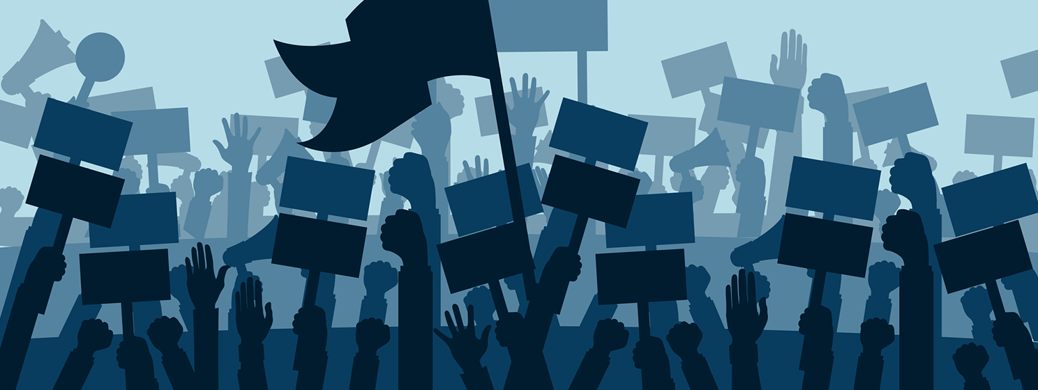 People protest illustration