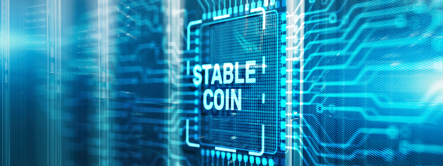 Stablecoins, CPU Chip background