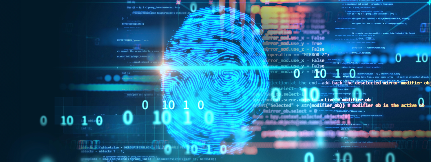 Fingerprint Scanning on blue technology Illustration