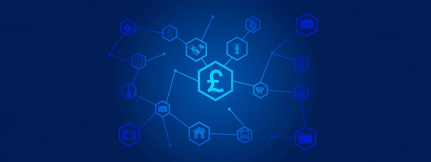 Business block chain illustration.