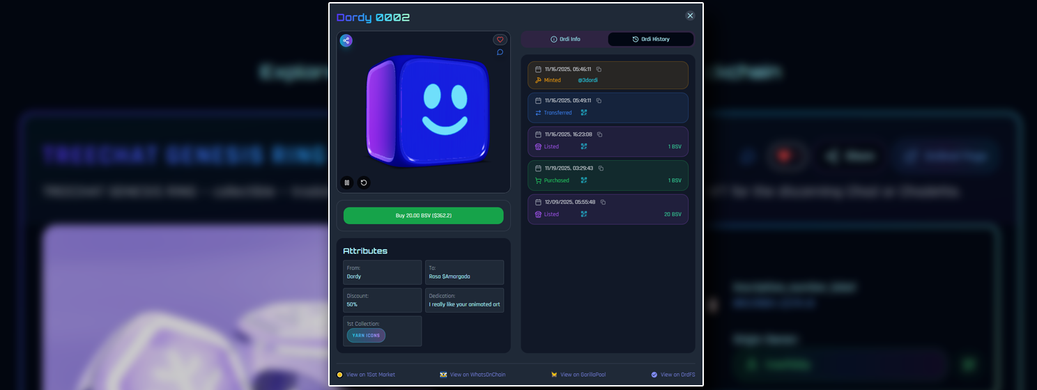 3DOrdi’s full-featured NFT platform brings 1Sat Ordinals to life