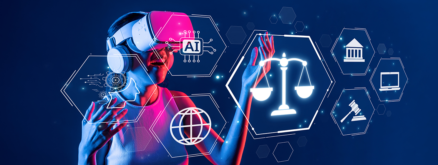 AI virtual reality concept banner