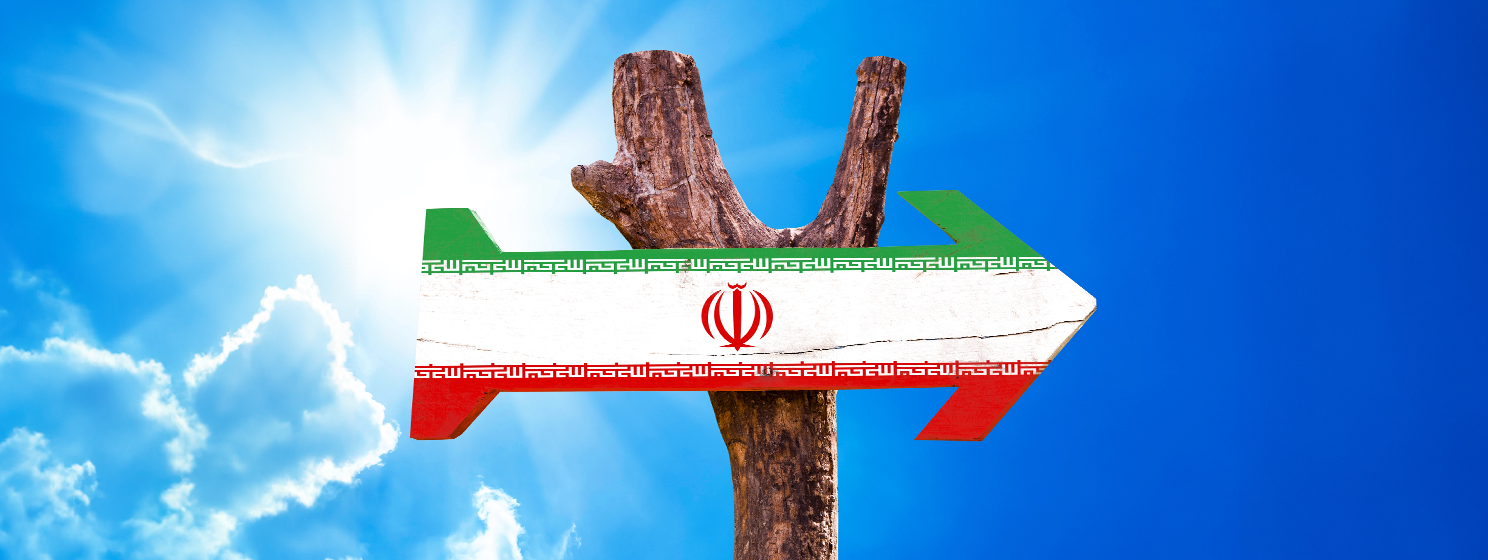 Iran flag wooden sign